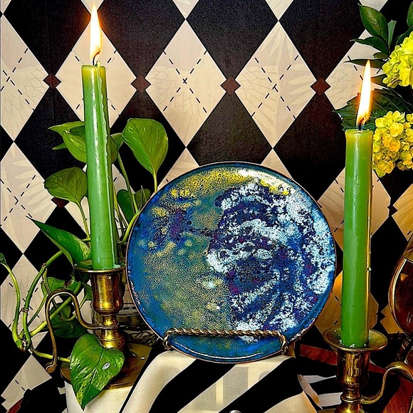 Copper Enamel Art Plate | Vibrant Hand-Fired Colors • One-of-a-Kind - Picture 16 of 17